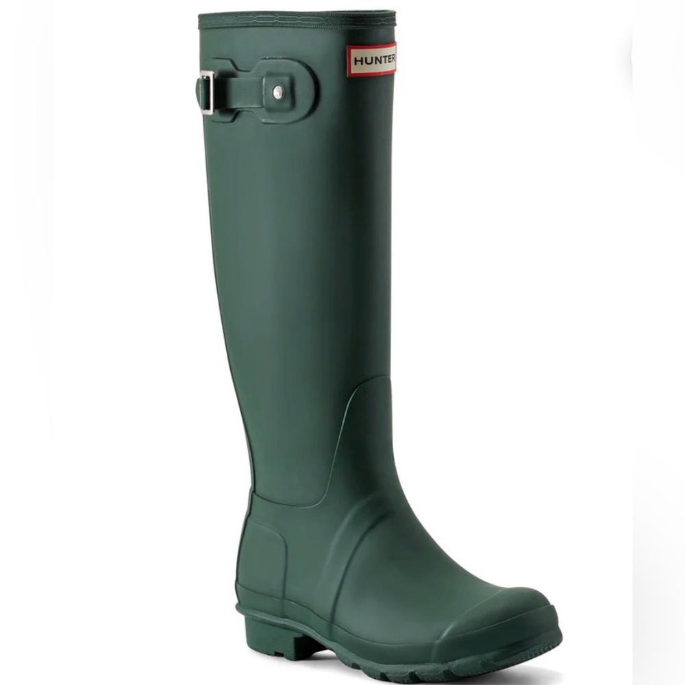 Hunter Original Tall Rain Boots Wellies Green, Size 8. NWOT